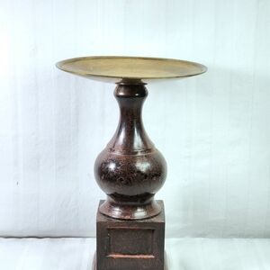 VTG Solid Turkish Brass Candle Holder Hand Etched Patterns 3 lbs Heavy Weight